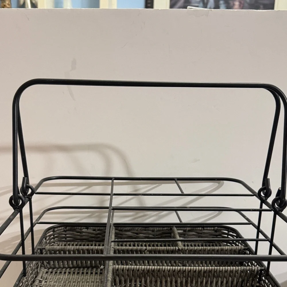 MESA Metal & Woven Serving Caddy Organizer